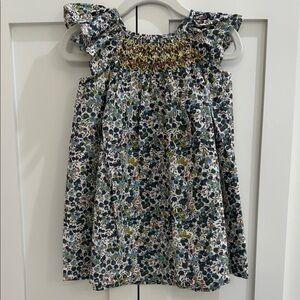 gil&niya Liberty Fabric Smocked Flutter Sleeve Dress 80cm/9-12M NWT